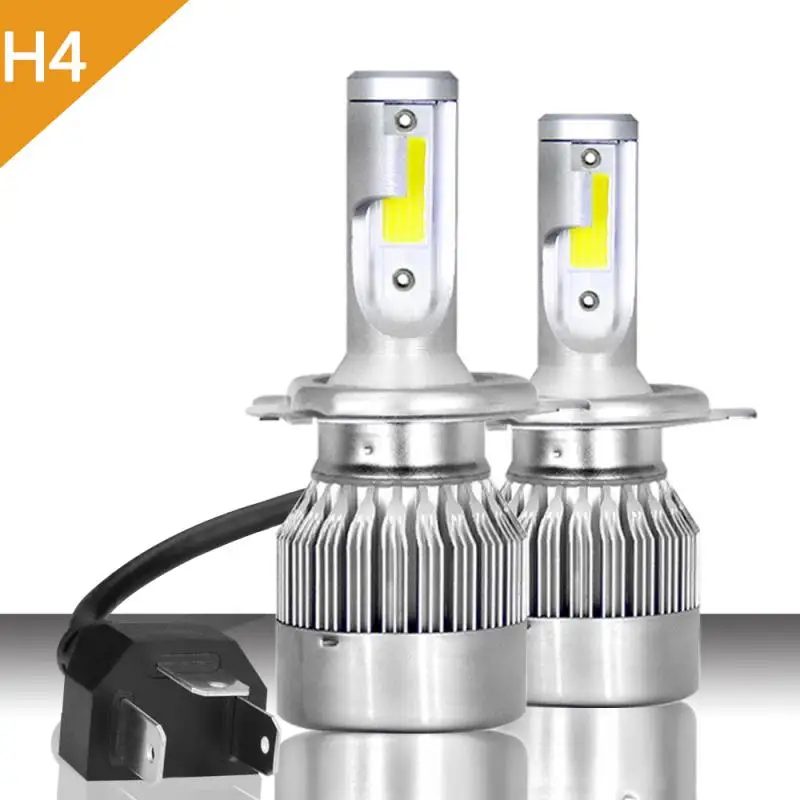 

1 Pair COB H4 C6 LED Car Headlight Kit Hi/Lo Turbo Light Bulbs 6000K 7600LM 72W Auto Headlamps Styling Bright Lamp Bulb