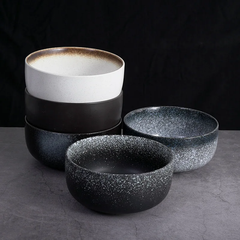 

Japanese ceramic retro soup bowl, salad tableware, preserved noodles, household use