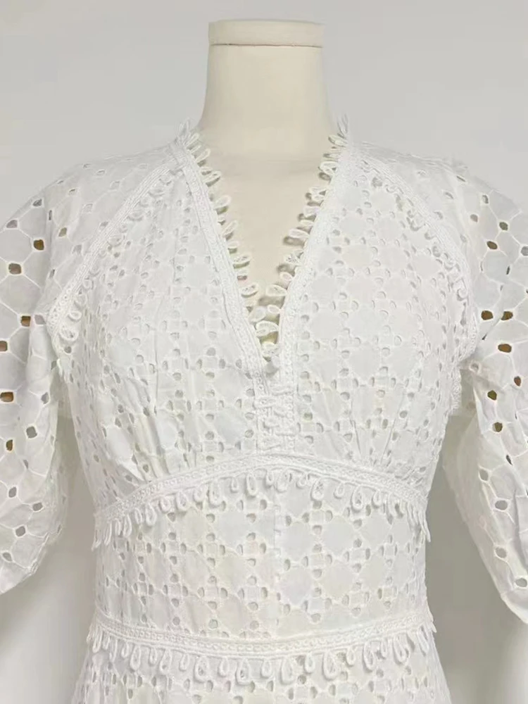 Женская туника с V-образным вырезом коротким рукавом и высокой талией