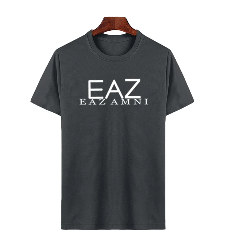 

Summer Men's T-Shirt Casual Fashion Running Sports Short Sleeve T-Shirt Quick Dry Polyester Fitness T-Shirt Men's Clothing M-4XL