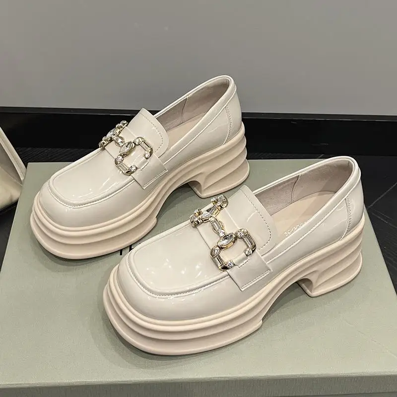 Женские лоферы на толстой подошве новые весенние однослойные туфли Muffin