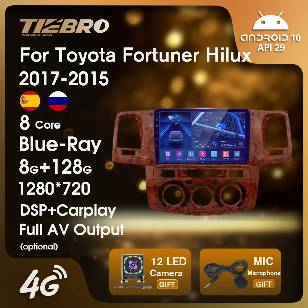 

TIEBRO Car Radio Android 10 2din For Toyota Fortuner HILUX Revo Vigo 2007-2015 Multimedia Video Player Autoradio Navigation GPS