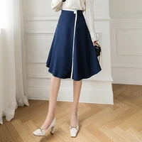 fashion a line skirt for woman casual elegant korean retro luxury spring autumn ladies skirts kpop streetwear saias