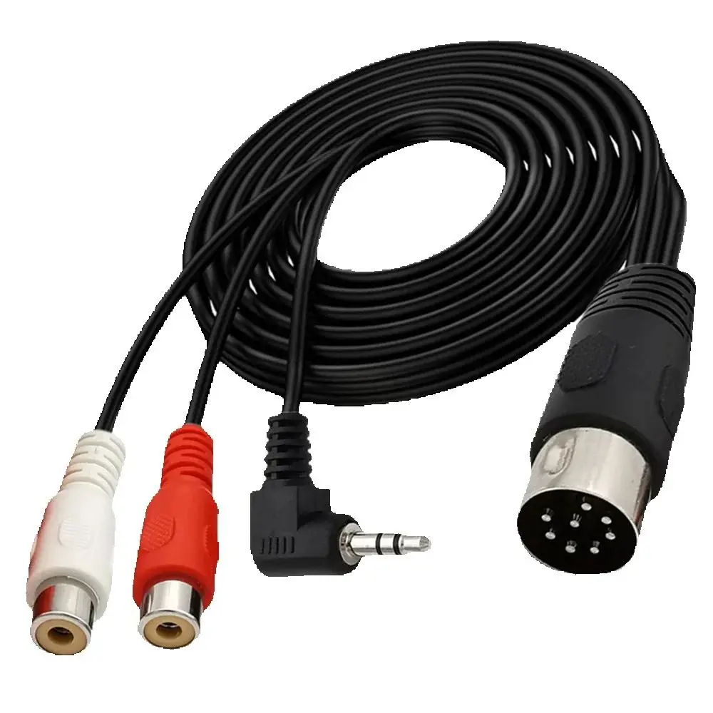 8-контактный DIN-2RCA гнездовой и 3 5 мм 3-полюсный 90-градусный прямоугольный штекер