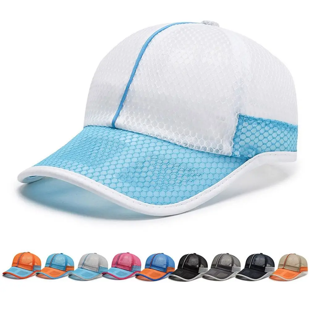 

Quick Dry Boys Girls Children Fashion Full Mesh Hats Baseball Cap Summer Sunscreen Hats Sun Protection Caps