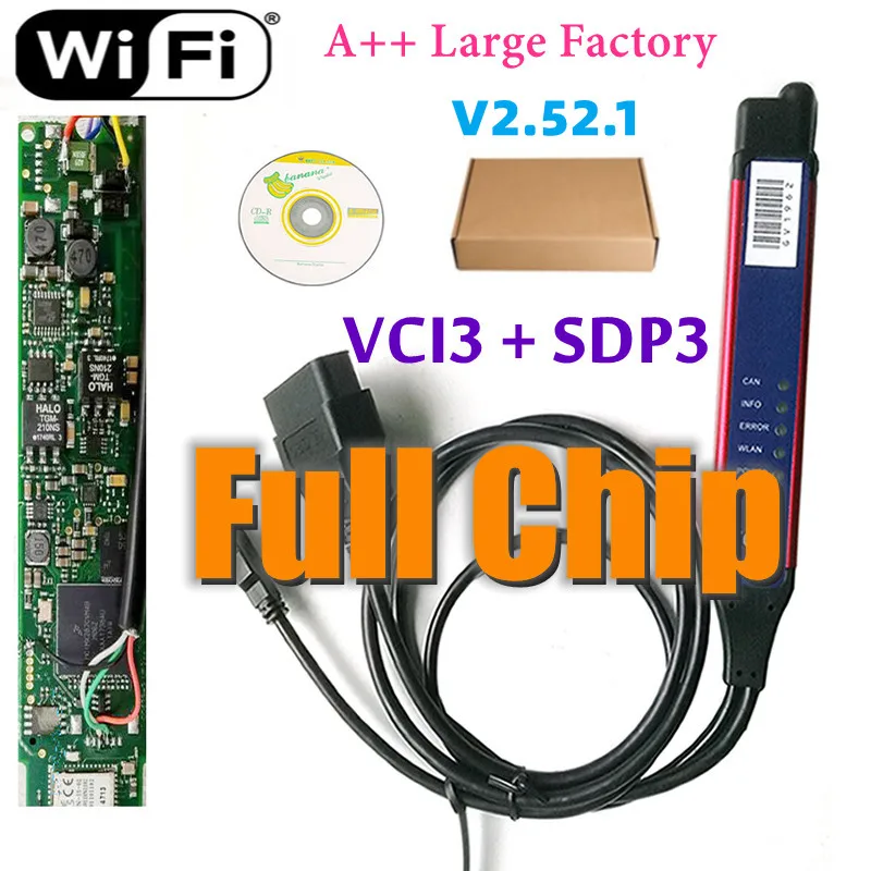 2.52.1 полночиповый качественный сканер A ++ SDP3 VCI3 OBDII Wi-Fi для Scania VCI-3 SCAN грузовик