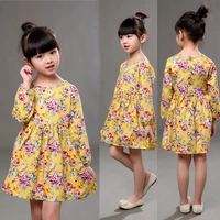 new kids long sleeve cotton dresses girls flower printed princess dress baby dress children clothing girl elegant dress