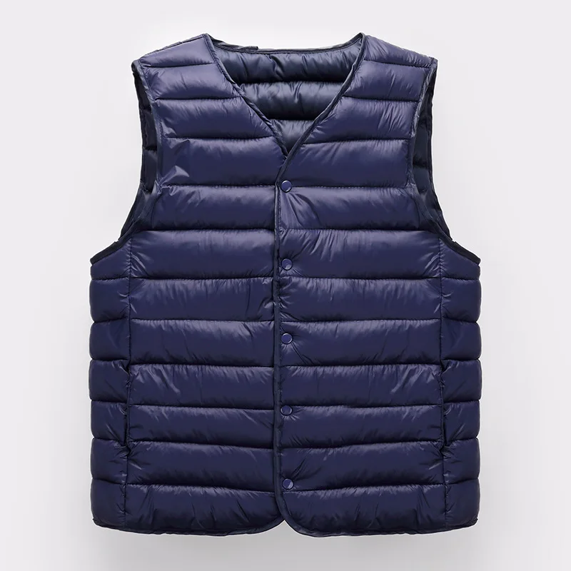 

2023 Brand Vest Autumn Winter New Men Vest Jacket Solid Color Sleeveless Down Cotton Jacket Vest Male Casual Waistcoat Coat E839