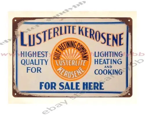 Gulf Kerosene Lusterine металлическая жестяная вывеска кофейни декор стен в помещении