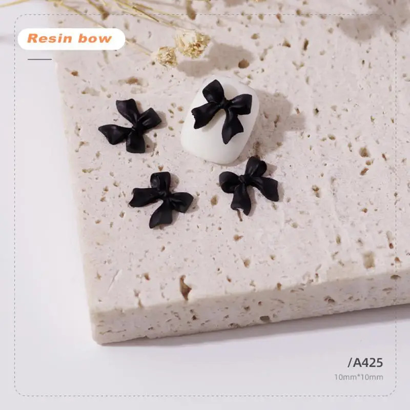 

10pcs Mini Bow 3D Nail Art Decorations Resin Color Bowknot Deco Parts Beautiful Bow Ribbon DIY Nail Art Accessories Nail Charms