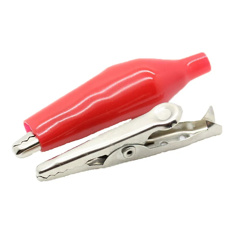 

10Pcs Metal Alligator Clip 28MM Crocodile Electrical Clamp Testing Probe Meter Black Red with Plastic Boot Car Auto Battery