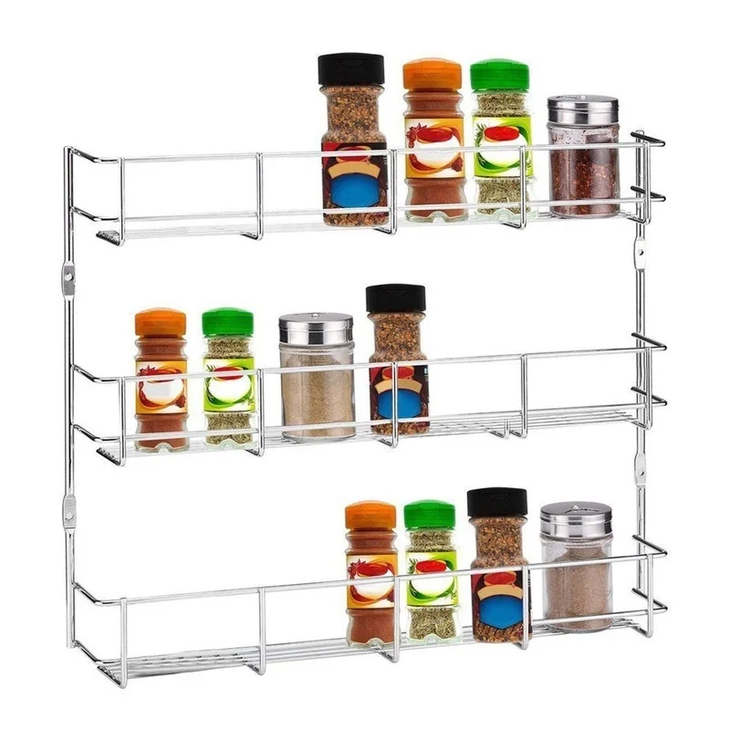 3456 tier spice seasoning kitchen rack cabinet shelf door organizer wall mount holder storage shelf pantry space saver racks free global shipping