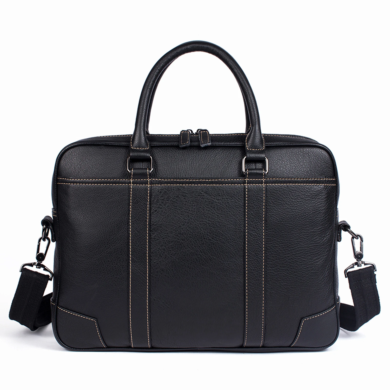 Men's Bag Leather 14 Inch Laptop Bag Briefcase Messenger Bag Leather Business A4 File Bag Large Capacity Business Travel Handbag