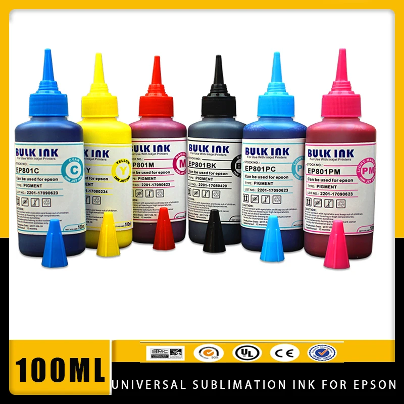 

Универсальные сублимационные чернила 600 мл для Epson L805, L1800, P50, 1390, R330, R270, 1430, термопресс для всех струйных принтеров