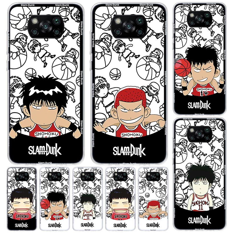 Чехол с аниме Slamdunk Slam Dunk для Xiaomi Poco X3 X4 X5 NFC M3 M2 M4 Pro, чехол для телефона F3 F2 F1 Mi Note 10 Lite A3 A2 A1 CC9E, с принтом