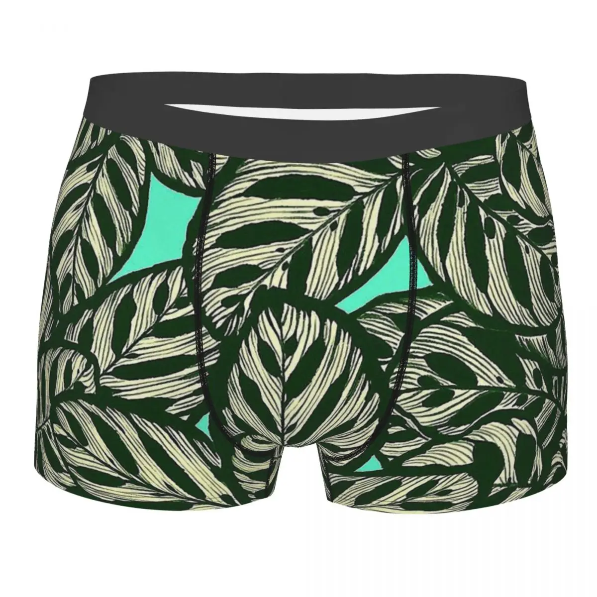 

Calathea Makoyana Tropical Leaves Green Underpants Cotton Panties Men's Underwear Ventilate Shorts Boxer Briefs