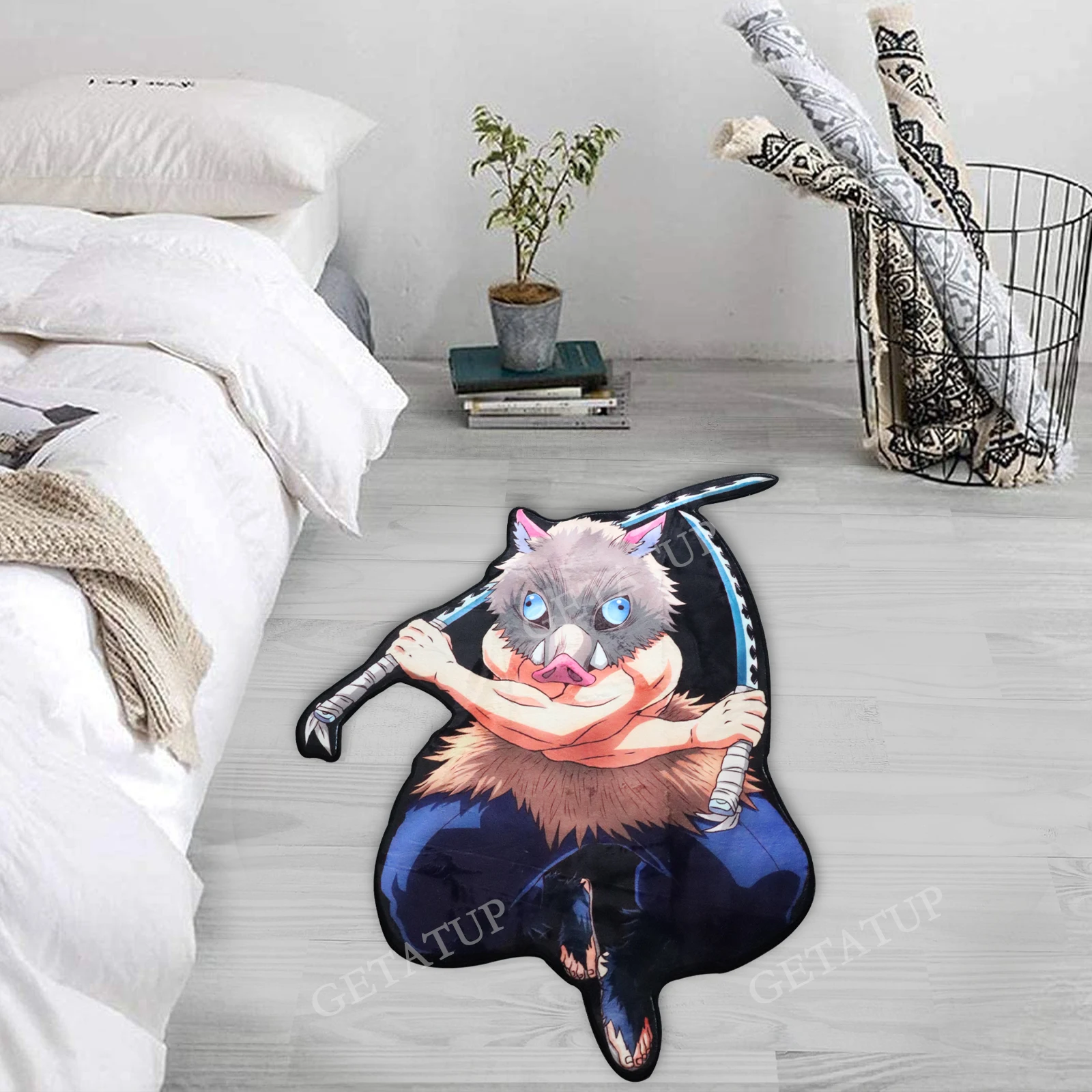 

Anime Demon Slayer Hashibira Inosuke Rugs Decorate Room Carpet Home Decor Mat Sofa Bedroom Bedside Non-Slip Rug Gift