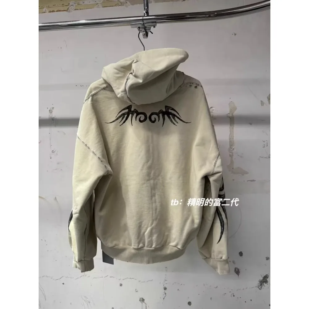 NIGO Мужская куртка на молнии с капюшоном и принтом тотема дракона Y2k High Street в стиле