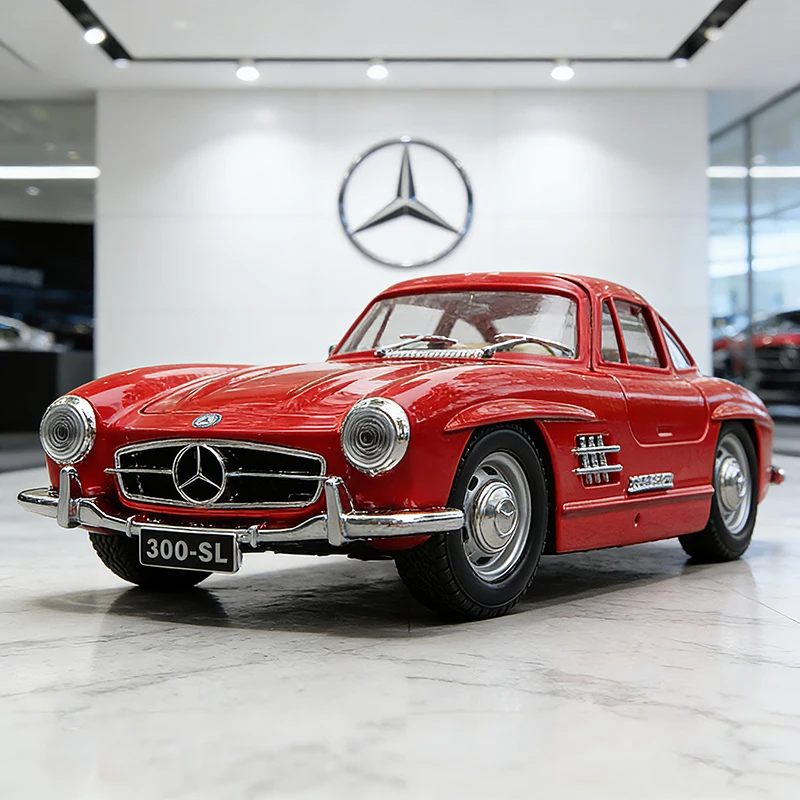 Фото Bburago 1:24 Mercedes-Benz 300SL 1954, литая модель автомобиля из сплава, игрушечная машинка, миниатюрная масштабная модель автомобиля для детей №1