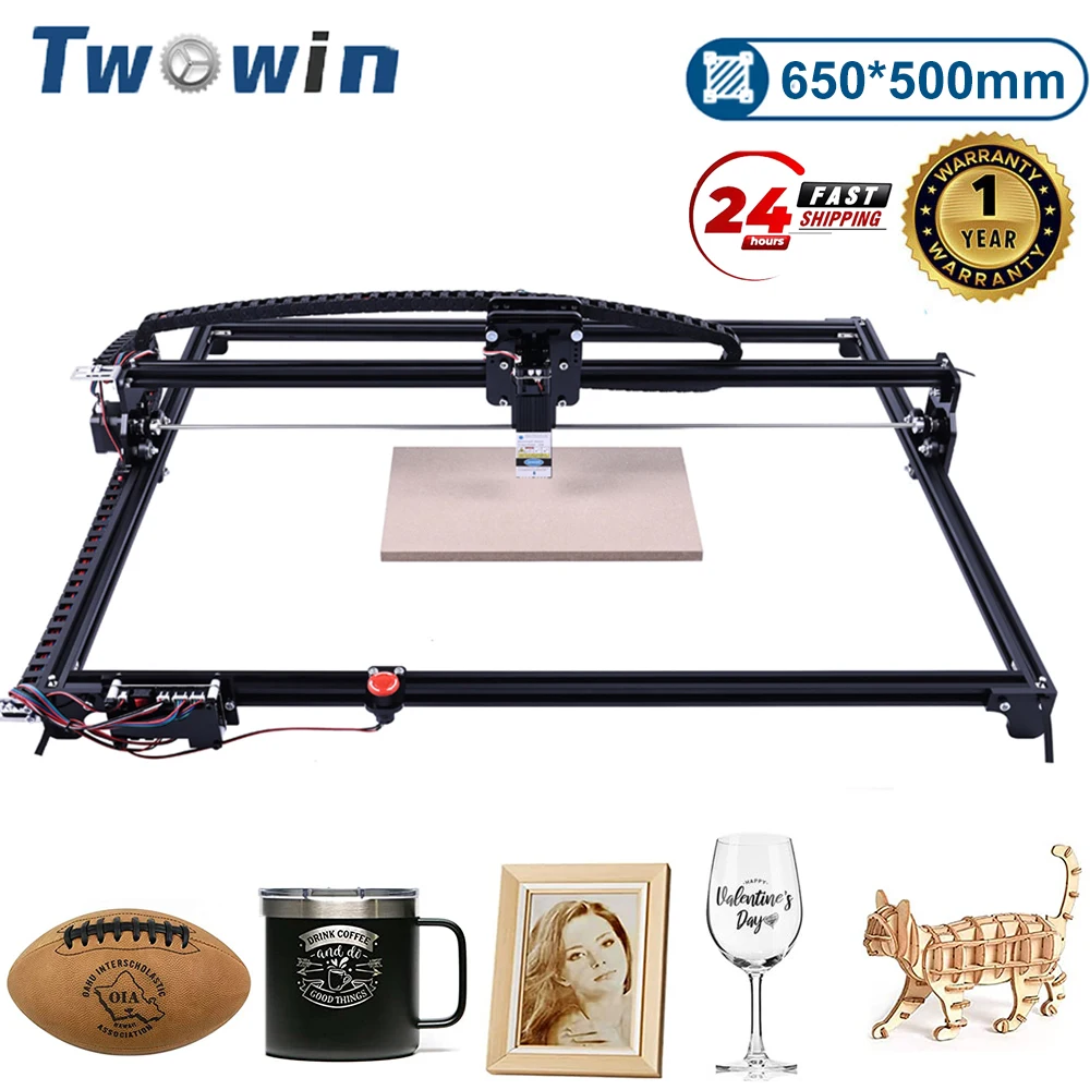 

TWOWIN CNC Laser Engraving Machine 20W Working Area 650*500mm Assemble Wood Router Powful Cutting Printer Milling Machine