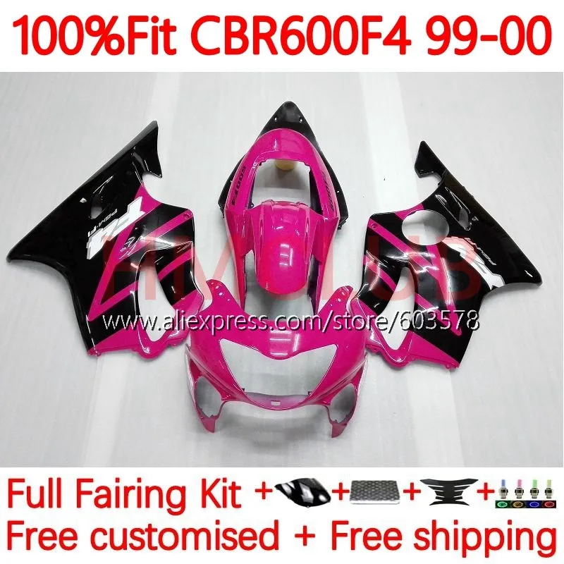 

OEM Корпус для HONDA CBR 600 F4 FS CC 600F4 600CC 600FS CBR600 F4 1999 2000 CBR600F4 99 00 Инжекционный обтекатель 136No.72 розовый глянцевый