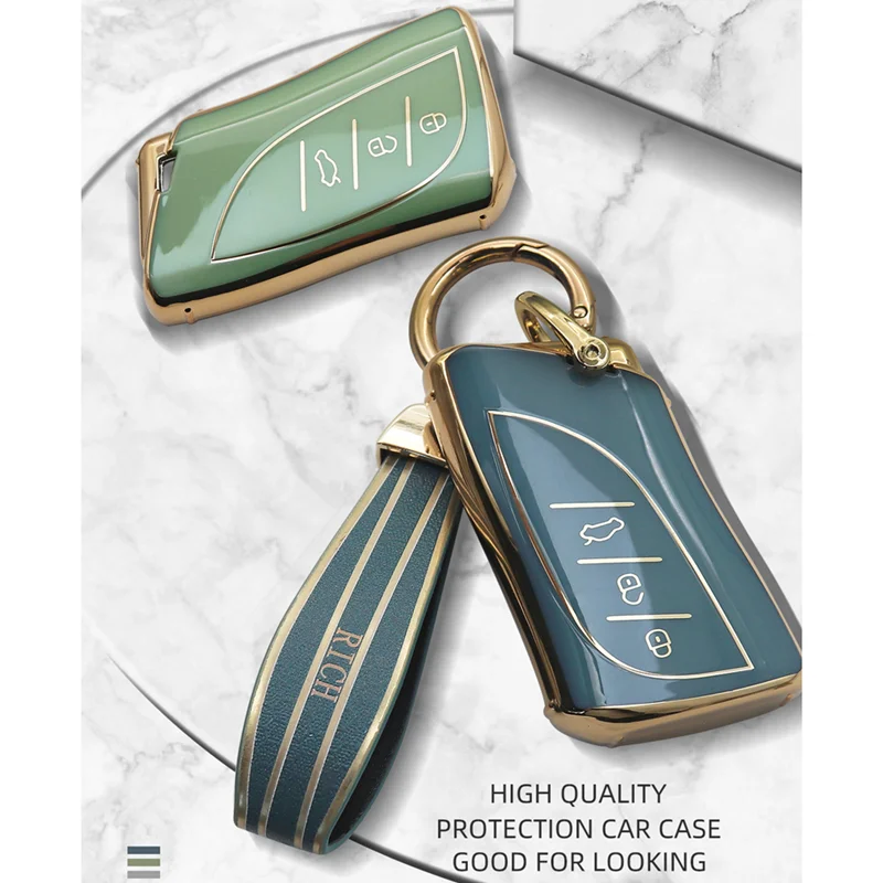 

Luxurious Golden Edge Remote Car Key Case Cover For Lexus NX ES UX US RC LX GX IS RX 200 250h 350h LS 450h 260h 300h UX200 LC500