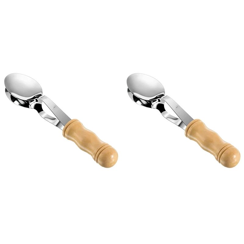 

2X Musical Spoons Instrument With Wooden Handle Percussion Instrument With Wooden Handle Irish Percussion Instrument