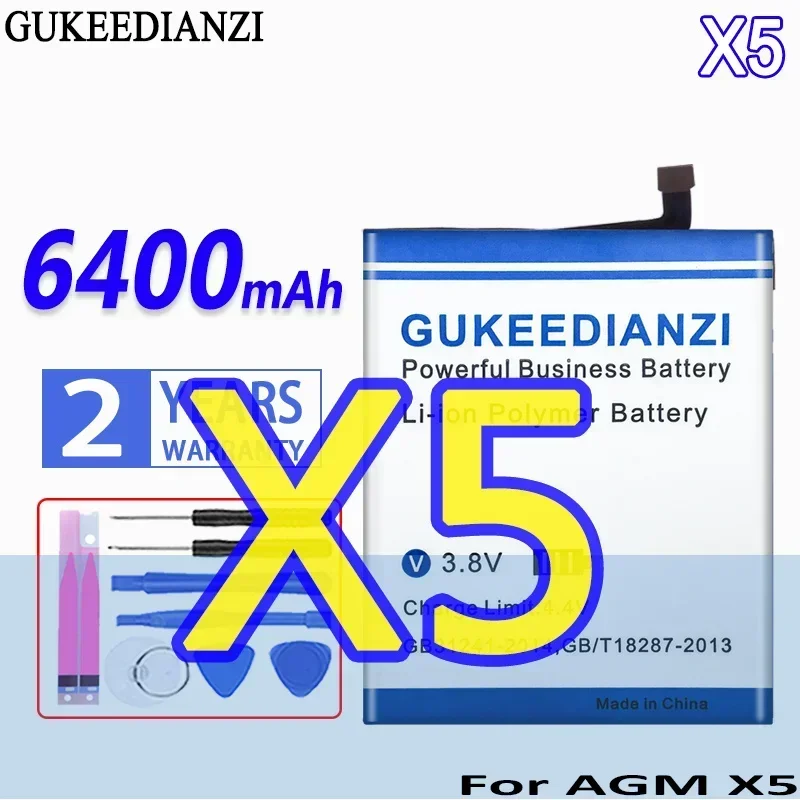 Аккумулятор GUKEEDIANZI большой емкости 5600 мАч/6550 мАч для AGM X5 X3 X2 SE X1 аккумулятор
