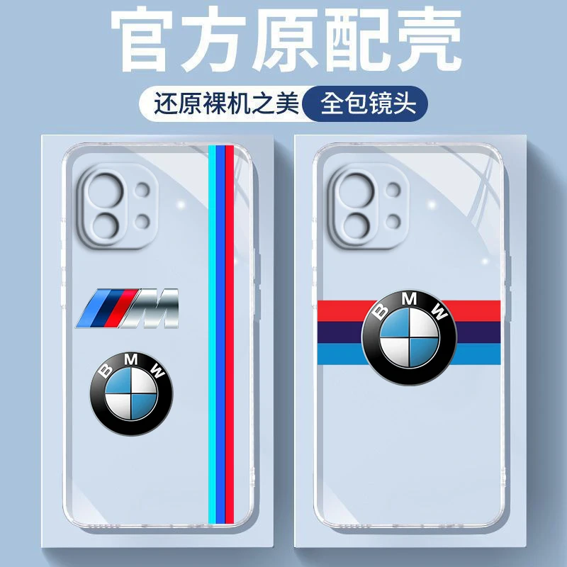 

Luxury Car BMW Fashion LOGO For Xiaomi Mi 13 13Pro 12X 12 11 11T 11i 10T 10 Pro Lite Ultra 5G 9T Transparent Phone Case