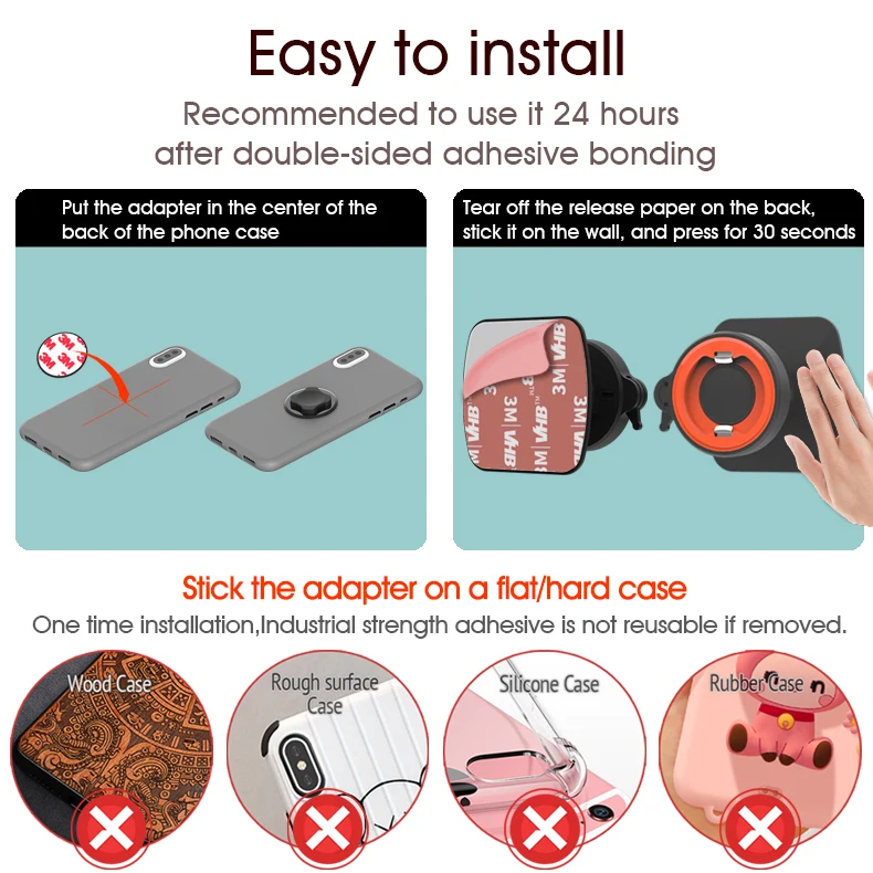 quick wall phone holder universal for iphone 11 x 8 max cell phone wall desk dashboard mount clip holder stand for huawei xiaomi free global shipping