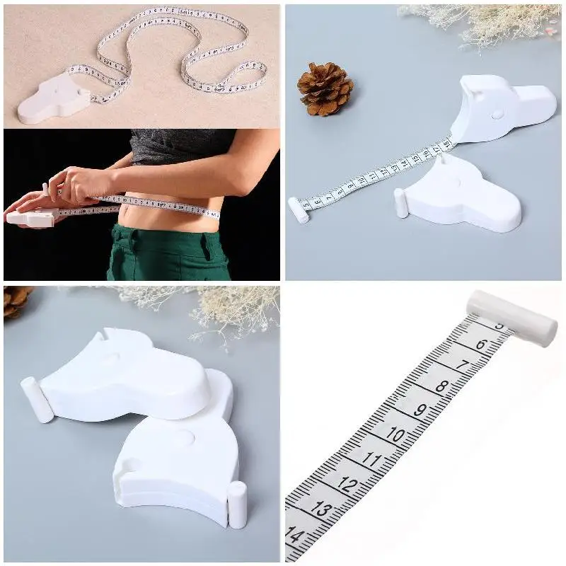 

150cm/60 Inch Fitness Accurate Fitness Caliper Body Waist Chest Arms Legs Measuring Tape Retractable Ruler Measure GRSA889