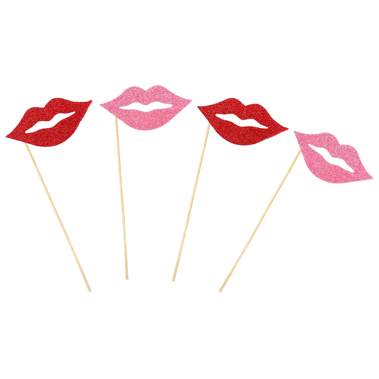 

40 Pcs Photo Props Halloween Accessories Festival Funny Lips Wood Handheld Banquet Hawaiian
