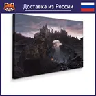 Картина Skyrim - Город красочная Картина на холсте, современный домашний декор комнаты