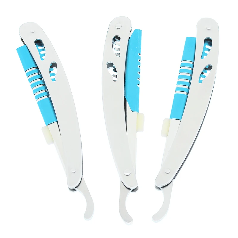 Мейша 1 шт. бритва для волос с 10 шт. лезвий, парикмахерская подстригающая бритва из нержавеющей стали с складным бритвенным ножом C0003A.