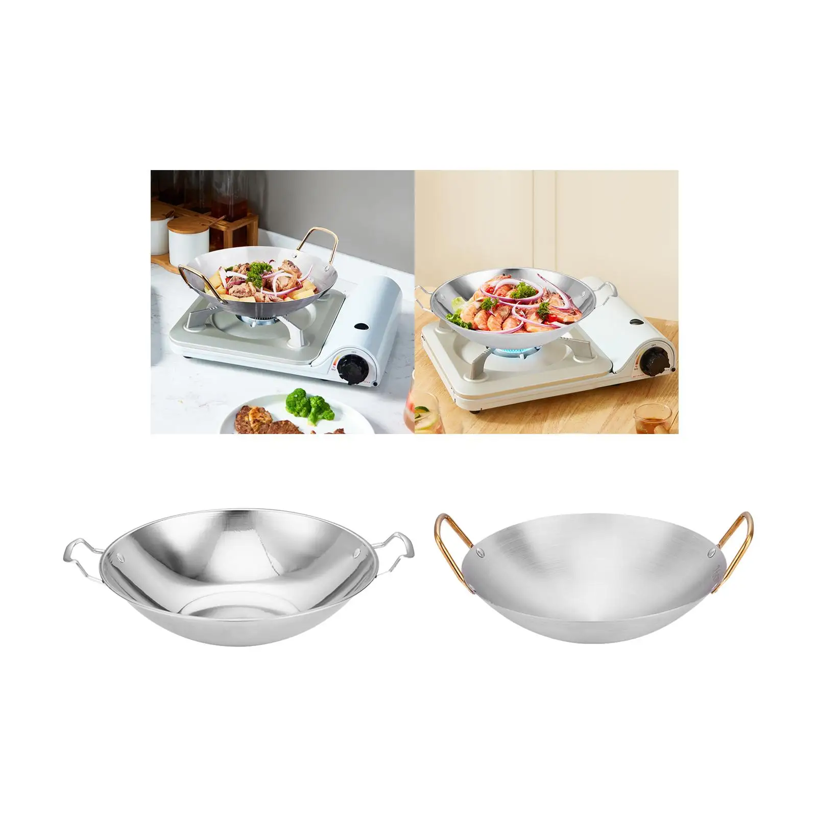 Бинауральная кастрюля кухонная утварь с двойной ручкой прочная сковорода для