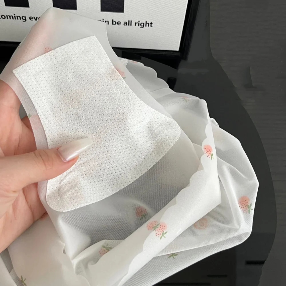 Женские ультратонкие трусики с низкой талией быстросохнущие принтом клубники