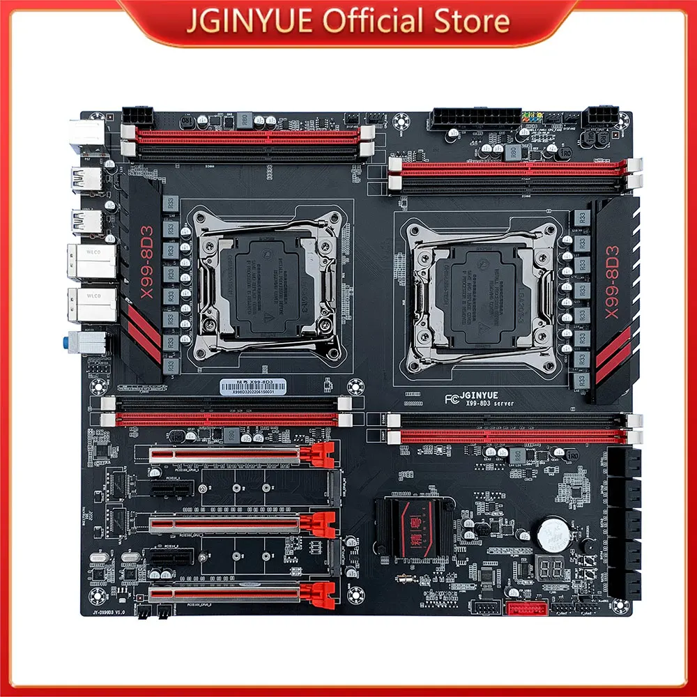 Материнская плата JGINYUE для двух процессоров, материнская плата LGA 2011-3 с поддержкой Xeon E5 V3 V4, процессор для ЦП, DDR3, ECC память, 8-канальная Серверная плата - !