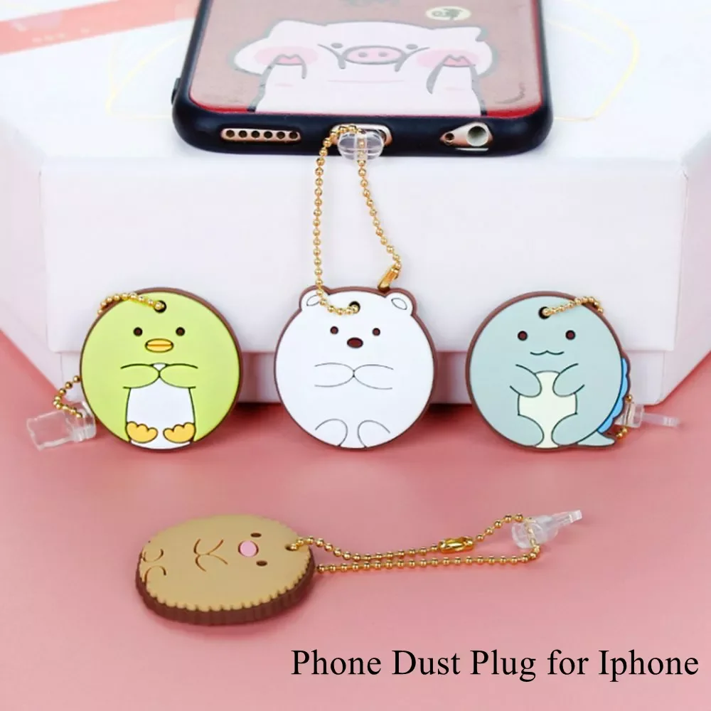 

Cartoon Colorful Metal Cover Mobile Phone Pendant Mobile Phone Anti Dust Plug Charging Dock For iPhone All models