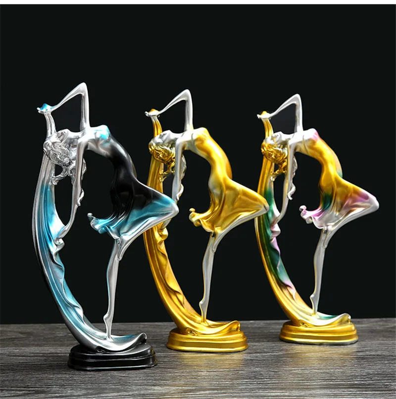 

DANCING GIRL STATUE MODERN RESIN PEOPLE SCULPTURE HOME DECORATION ACCESSORIES NEW CLASSICAL OFFICE DESK DECORATIVE WEDDING DECOR