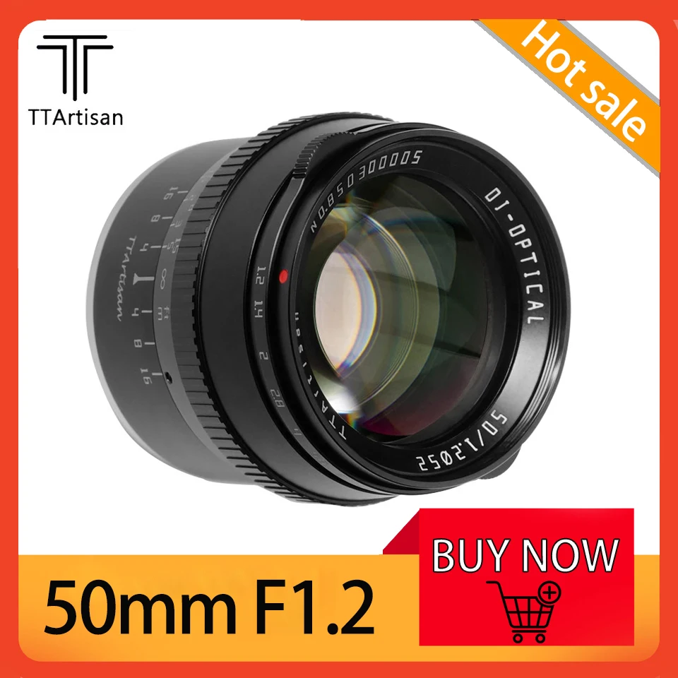 

TTArtisan 50 мм F1.2 APS-C объектив беззеркальной камеры с ручной фокусировкой для Sony E-Mount/Fuji X-Mount/Canon M-Mount/M43 Camera