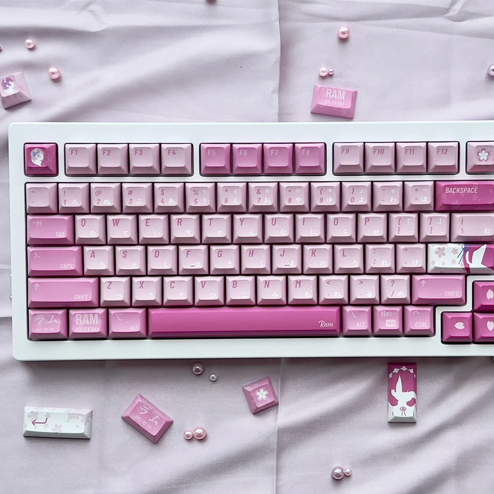 

PBT Keycap Maid Pink Maid Blue Keycap KCA Profile 140 Keys DYE Subbed For 60 61 64 68 75 84 87 96 98 104 Mechanical Keyboard