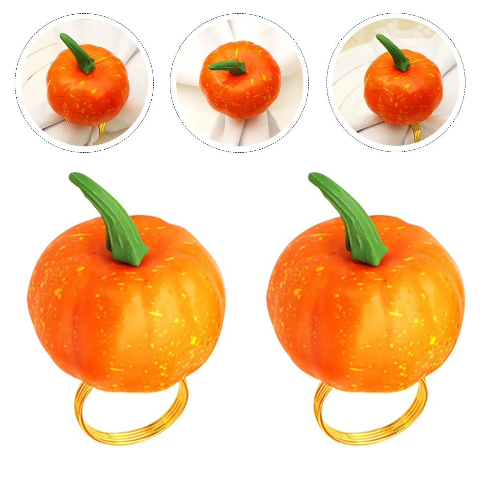 

Napkin Pumpkin Ringstable Holder Festival Decor Buttons Thanksgiving Fall Vintage Ring Holders Serviette Themed Decors