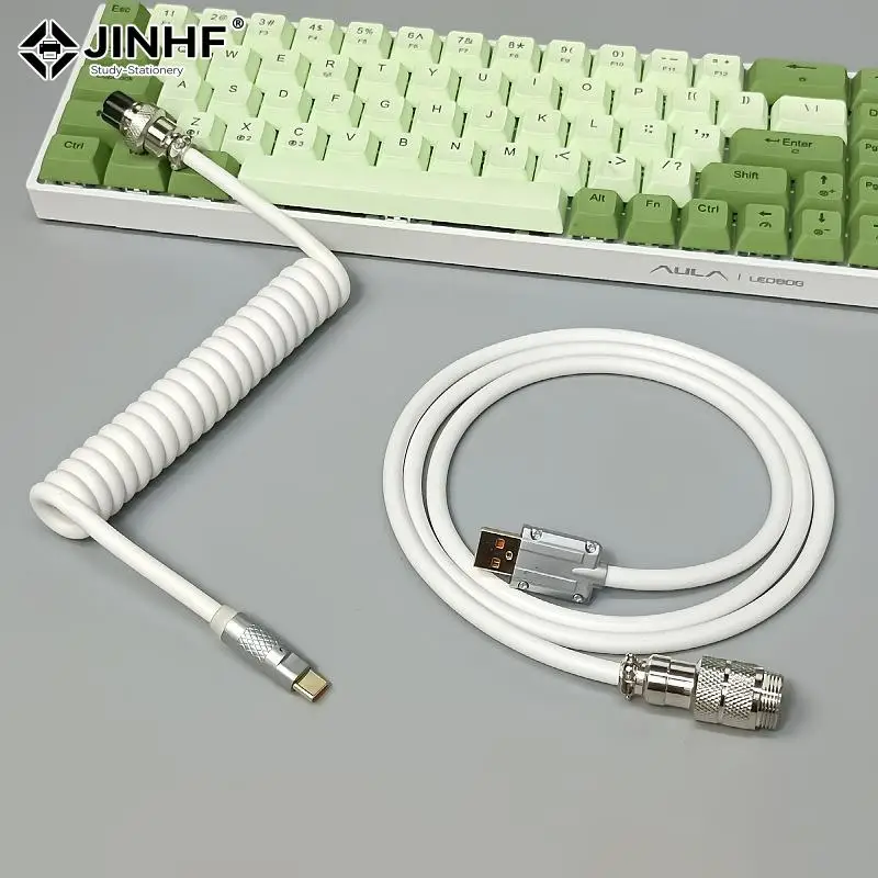 

Mechanical Keyboard Type C USB Cable Coiled Wire Custom Usb Port Cable Aviator Coiling Adapter for Hardware Cable PC Accessories