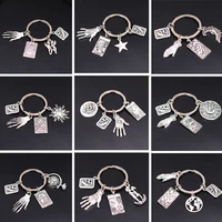 new 17 style witch divination astrology tarot amulet keychain diy charm jewelry crafts keyring fortune magician temperance star