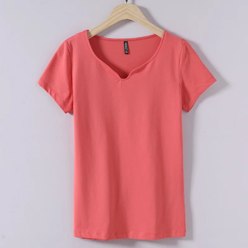 

T-shirt 2020 new solid color short-sleeved women's T-shirt fashion one