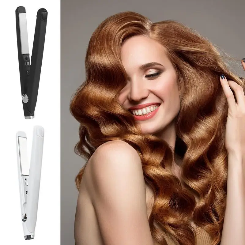 

2 In 1 Mini Hair Curling Iron Hair Straightener Professional Curly Tongs Ceramic Electric Salon Hair Styling Tool Crimping Iron