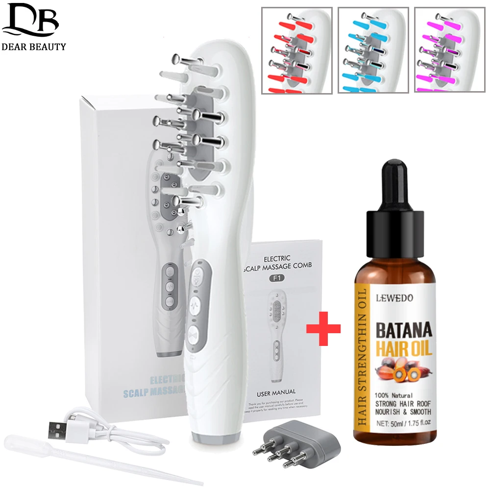 DearBeauty электрическая расческа для массажа головы с маслом Батана