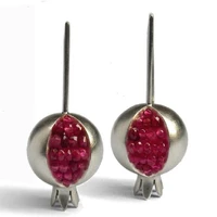 fashion creative pomegranate earrings simple gorgeous metal round earrings party jewelry