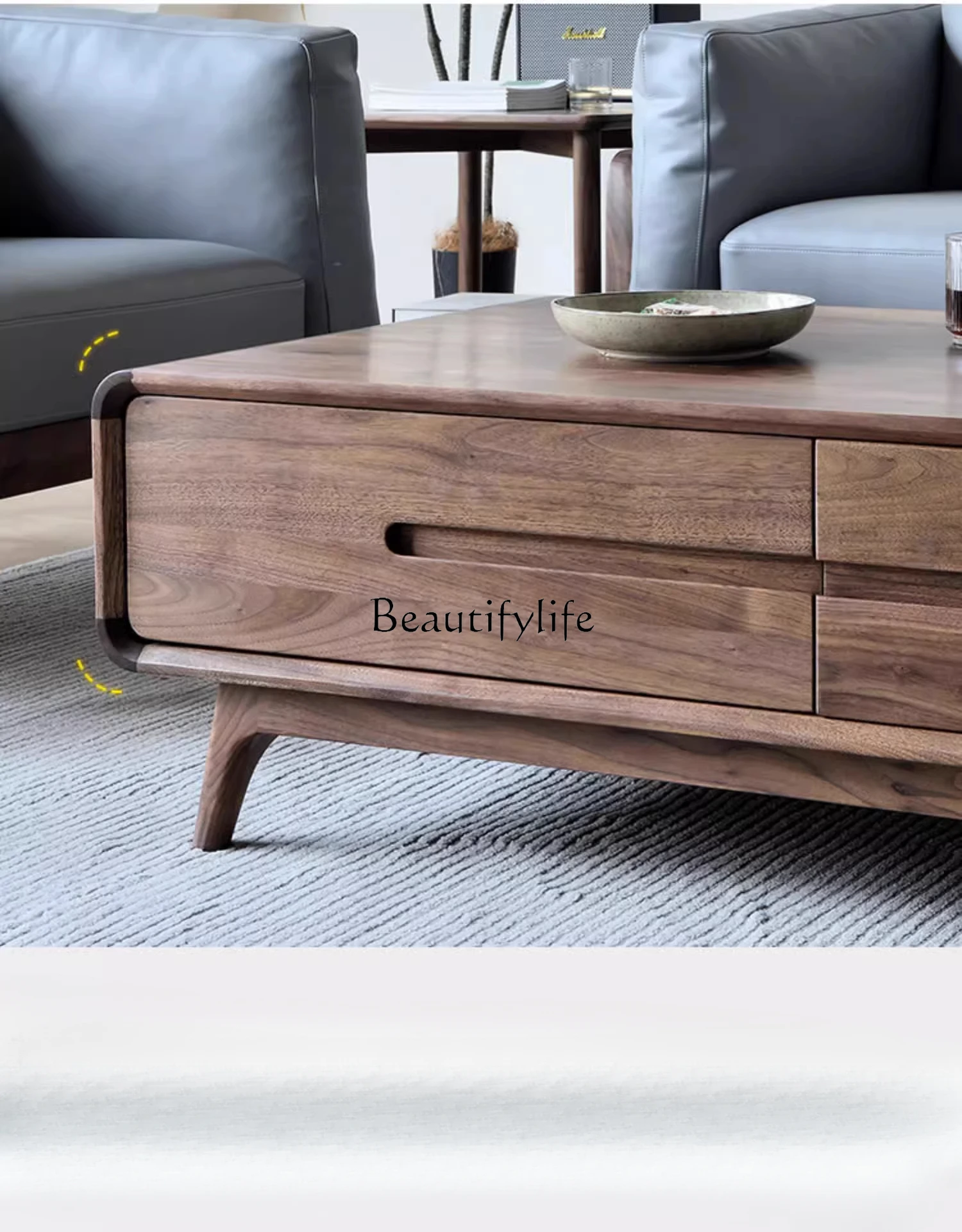 Североамериканский черный орех журнальный столик из цельного дерева