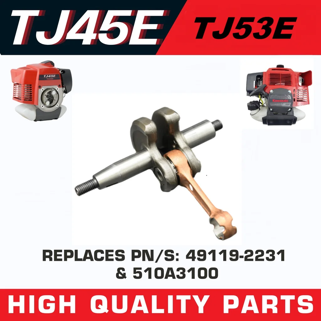 Фото Коленчатый вал TJ45 в сборе для двигателя Kawasaki TJ45E, для кустореза, триммера, бура, дрели №1